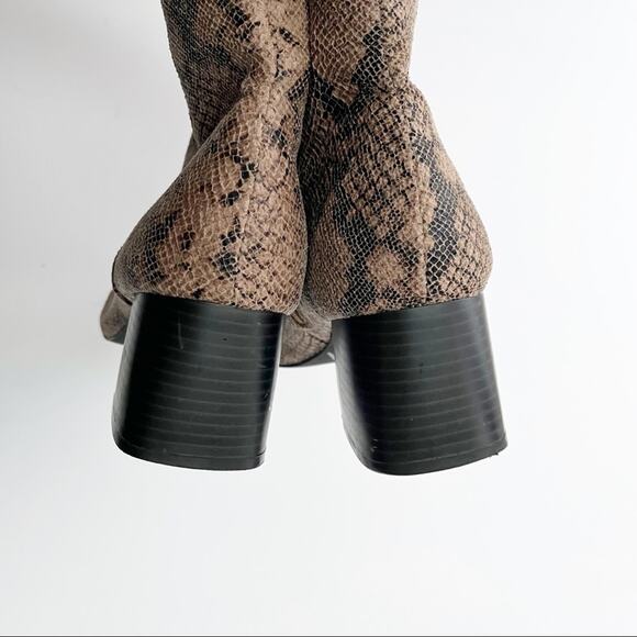TOPSHOP Babe Snake Print Block Heel Ankle Boot - Picture 5 of 5